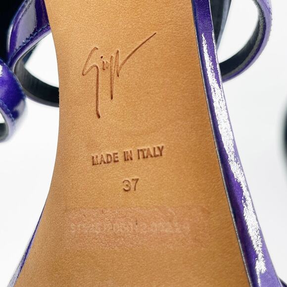 Giuseppe Zanotti Metallic Purple Cruel Alien Wing Stiletto Heel Sandals IT 37 - Picture 11 of 13